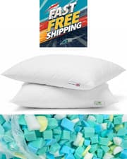 Image of Memory Foam Pack Of 2 Pillows Gel Quilted Pillows Firm Support Pillow - UK