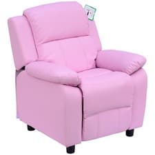 Image of HOMOM Kids Recliner Armchair PU Leather Game Chair Children Sofa Seat Pink