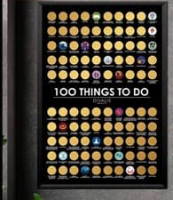 Image of 100 Things to Do Bucket List Scratch off Poster | In Gift Tube | Scratchable |UK