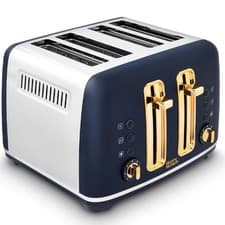 Image of Morphy Richards Accents 4 Slice Toaster, Soft Gold Collection, Variable Navy