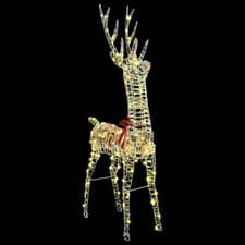 Image of Outdoor Christmas Reindeer Light Up Decoration Warm White LED Garden 4ft Large