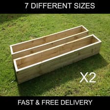Image of 2xGarden Planters Window Box Veg Herb Flower Bedding Planters-Fast&Free Delivery
