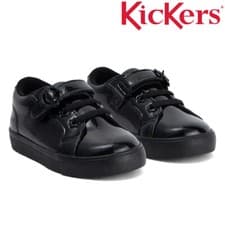 Image of Kickers Girls Patent Shoes Tovni Lo Strap Bloom Infants Formal School 1-17233