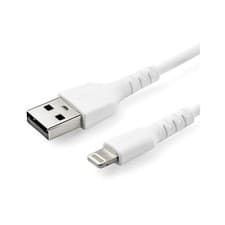 Image of StarTech 1m (3.3ft) Durable White USB-A to Lightning Cable (RUSBLTMM1M)