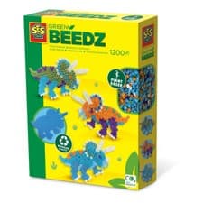 Image of #DAMAGED BOX# SES CREATIVE Beedz Triceratops Dino 1200 Iron-on Beads Mosaic Kit