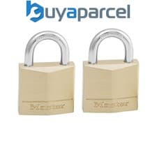 Image of Master Lock 130EURT Solid Brass 30mm Padlock 4-Pin - Keyed Alike x 2 MLK130T