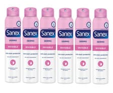 Image of 6 x 200ml Sanex Derma Care INVISIBLE Deodorant Antiperspirant 48h Protection