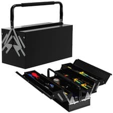 Image of DURHAND 3 Tier Metal Toolbox with 5 Tray Carry Handle 45x20x34.5 cm Refurbished