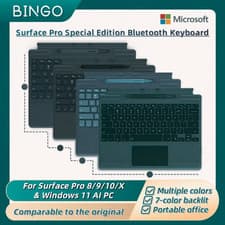 Image of Microsoft Surface Pro 8/9/X Keyboard Pure Alcantara With Pen Storage Uk Layout