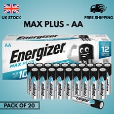 Image of 20X ENERGIZER MAX PLUS AA BATTERIES ALKALINE LR6 E91 LONG EXPIRY MN1500 BATTERY