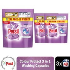 Image of Persil XXL 3 in 1 Washing Capsules Colour Protect Keeps Colour Bright 48W, 3pk