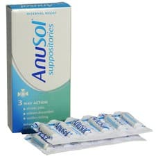 Image of Anusol Suppositories Haemorrhoids Shrinks Piles 3 Way Action - 12 Pack Multi-buy