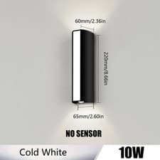 Image of Modern LED Up Down Outdoor Wall Lights 10W Waterproof Garden Lights Black