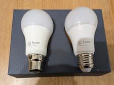 Image of 2 x Hive Active Light Bulb Dimmable 9W Warm White, 1 x Screw & 1 x Bayonet