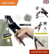 Image of Handheld Grommet Tool Kit - 3/8 Inch Eyelet Machine with 500 Grommets Included