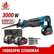 Image of Reciprocating Saw Wood Metal Plastic Electric Cutting 2 Batteries Power Tool Kit