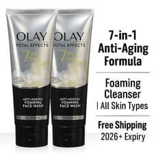 Image of Olay Total Effects 7in1 Face Wash 100g x 2 | Anti-Aging Foaming Cleanser