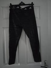 Image of Adidas Women's Tight Fit High Rise Leggings Size L. 7/8 Length Black