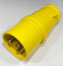 Image of 32A 110v Yellow Plug Sector 2P+E IP44 Site Electrics Same as Lewden UK Made