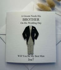 Image of Personalised Will You Be My Best Man Card Usher Groomsman Page Boy Wedding Son