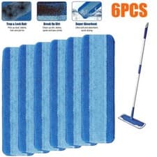 Image of For Bona Flat Mop 6PCS Replacement Microfiber Mops Pads Floor Cleaning Washable