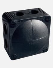 Image of Box of 5 Wiska 308/5/S Black IP66 Weatherproof Combi Junction Boxes. MPN10060580