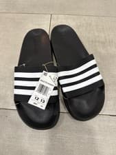 Image of Adidas Adilette Shower Slides Black White Size 12 Men’s New Comfort Sandals