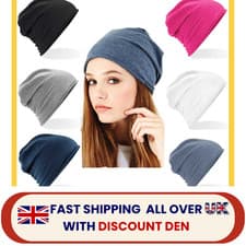 Image of Soft Breathable Jersey Beanie Hat Alopecia Hair Loss Cancer Chemo Stretch Womens