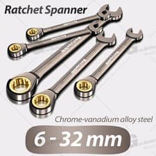 Image of Ratchet Spanner Metric Combination Fixed Head Ratchet Ring Spanner 6mm-32mm