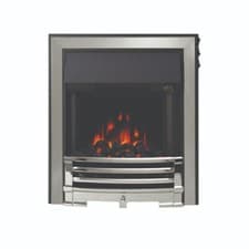 Image of Aspen 16" Chrome Inset Electric Fire | Coal Bed | Flame Effect | Spacer Frame