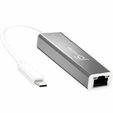 Image of J5Create Jce133G Usb-C��� To Gigabit Ethernet Adapter Grey And White. Connectivi