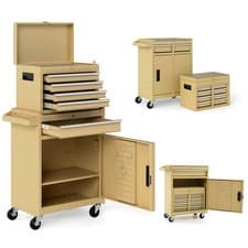 Image of COSTWAY 5-Drawer Rolling Tool Chest High Capacity Tool Storage Cabinet Yellow
