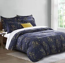 Image of Reversible Duvet Quilt Cover Bedding Set with Pillowcase Single Double King Size