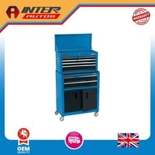Image of Draper Combined Roller Cabinet and Tool Chest, 6 Drawer, 24", Blue 19563 19563
