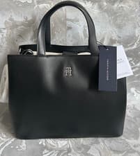 Image of Tommy Hilfiger Tommy Life Satchel Black Satchel Crossbody Tote Bag  New RRP £190