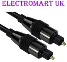 Image of FIBRE OPTIC OPTICAL DIGITAL TOSLINK AUDIO CABLE MALE GOLD METAL PLUG - PLUG 0.5M