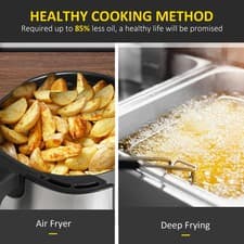 Image of HOMCOM 6.5L Air Fryer, 1700W Air Fryer Oven with Digital Display, Rapid Air Circ