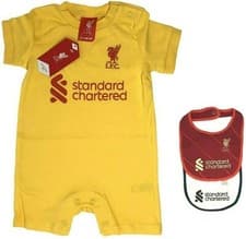 Image of LIVERPOOL FC THIRD KIT BABY FOOTBALL PRAM BABIES ROMPER GROW PLAY BODYSUIT LFC