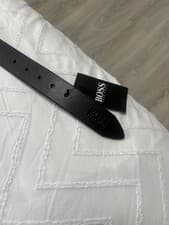 Image of Hugo Boss Men's Black Leather Belt Size 40 Waist BNWT