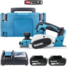 Image of Makita DKP180 LXT 18V Li-Ion 82mm Planer With 2 x 5ah Batteries, Charger & Case