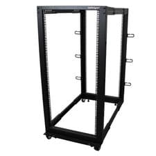 Image of StarTech 4-Post 25U Mobile Open Frame Server Rack Four Post 19in Network Rack...