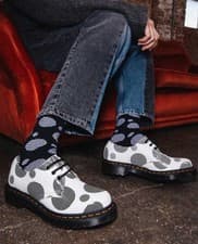 Image of NEW Sz 7 US Women's Dr Martens 1461 Polka Dot Oxford Smooth Leather White Black