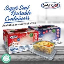 Image of Satco Clear Plastic Food Containers With Lids Microwave Freezer Safe Airtight