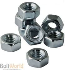 Image of METRIC HEXAGONAL STEEL FULL NUTS HIGH TENSILE GRADE 8 BRIGHT ZINC PLATED DIN 934