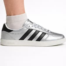 Image of Adidas Originals Women's Silver/Black Breaknet Sleek Sneakers, JQ8263 (No Box)