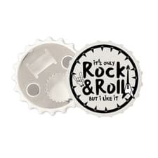 Image of it's only rock and roll but i like it Magnetic bottle cap opener fridge magnet