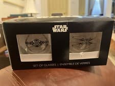 Image of New Star Wars 10 oz Glasses X-Wing & TIE Fighter Collectible Set of 2 + Bonus