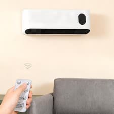 Image of 2KW Wall Mounted Electric Fan Heater Bedroom Bathroom Space Warmer with Remote