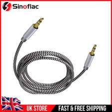 Image of 1M Braided AUX Audio Cable | 3.5mm Jack for Phone, Car, Speaker | Durable Lead