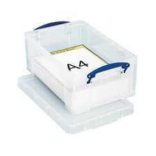 Image of Really Useful Storage Box With Lid and Clip Lock Handles 9 Litre Clear
